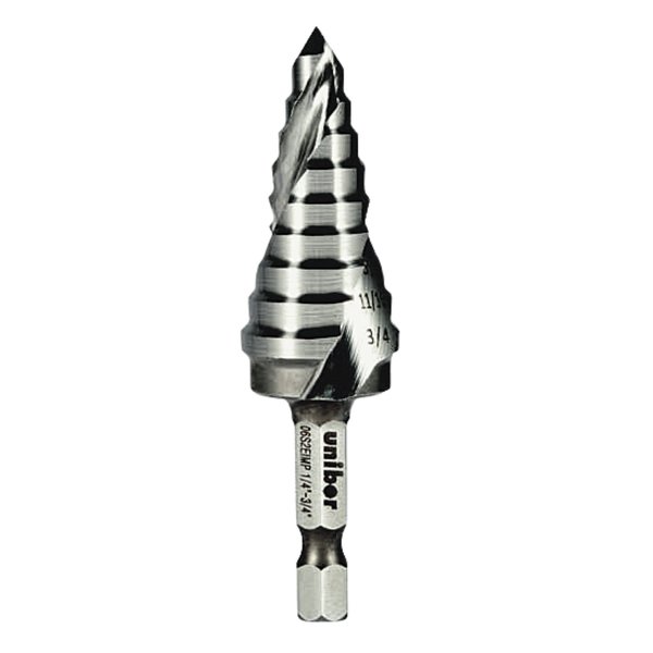 Unibor 1/4in-1.3/8in  Impact Pro Step Drill, Spiral Flute 06S3/4KOIMPCO